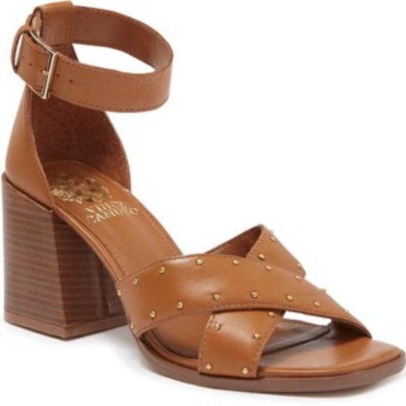 NEW VINCE CAMUTO Nilambie Studded‎ Ankle Strap Sandal CANYON LEATHER, Siz… - Picture 1 of 6